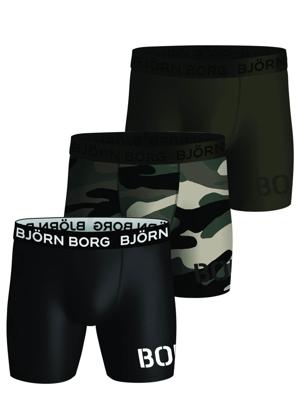 Bjorn Borg heren boxershort - Performance - 3-Pack - Army