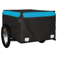 Fietstrailer 45 kg ijzer zwart en blauw - thumbnail