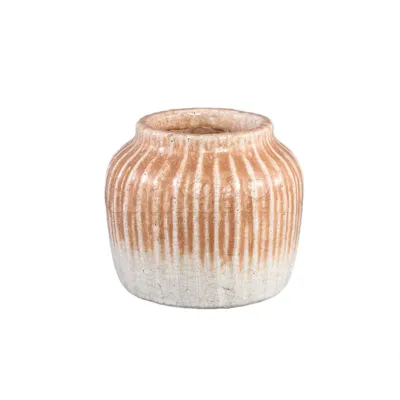 PTMD Bloempot Jadyn Orange Ø17cm PTMD Bloempot Jadyn Orange Ø17cm