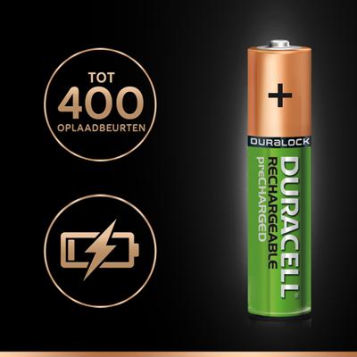 Duracell Batterij OPLAADBAAR 4xAAA 1,2V