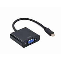 Gembird USB-adapterkabel type C naar VGA, 15 cm, zwart - thumbnail