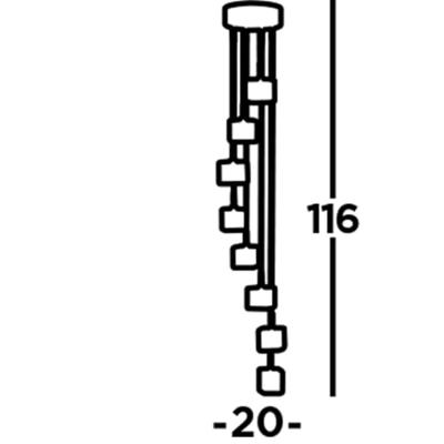 Searchlight Vide hanglampIce Cube 8x5w - 3000K - 20cm metaalgrijs - 6778-8-LED
