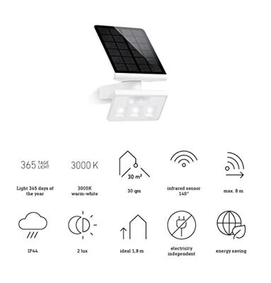 Steinel AUSSENLEUCHTE XSOLAR L-S ONE WS 081997 Wandspot op zonne-energie LED Zonder 1.2 W Wit - thumbnail