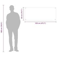 VidaXL Keuken spatscherm lichtgrijs 120 x 50 cm gehard glas - thumbnail