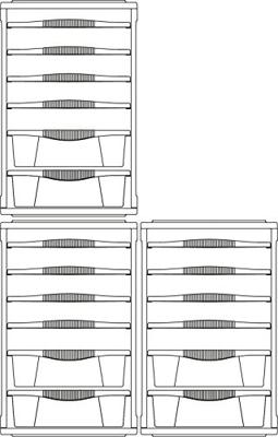 Bama ri,ordino opbergsysteem 34x41x53 cm taupe/wit