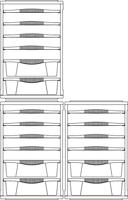 Bama ri,ordino opbergsysteem 34x41x53 cm taupe/wit - thumbnail