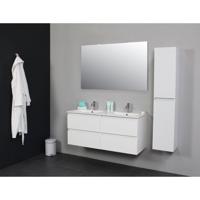 Badkamermeubel Boss & Wessing Pepper Wastafel Porselein Twee Kraangaten Incl Spiegel 120x55x46 cm Wit Boss & Wessing - thumbnail