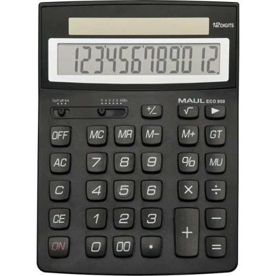 Maul ECO 950 Bureaurekenmachine Zwart Aantal displayposities: 12 werkt op zonne-energie (b x h x d) 155 x 210 x 33 mm Maul ECO 950 Bureaurekenmachine Zwart Aantal displayposities: 12 werkt op zonne-energie (b x h x d) 155 x 210 x 33 mm