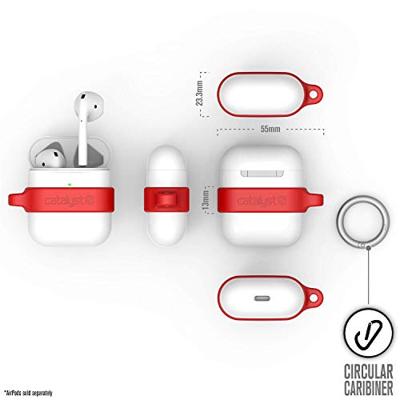 Catalyst Minimalist Case voor AirPods 1 en 2 - Hoogglanzende oppervlakteafwerking met extra grip, ultralichtgewicht, slank ontwerp, compatibel met draadloos opladen - Rood