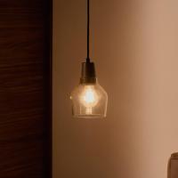 Kave Home Hanglamp 'Silex' Notenhout en glas, 13cm - thumbnail