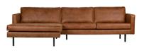 WOOOD Rodeo bank chaise longue links eco-leer Cognac - thumbnail
