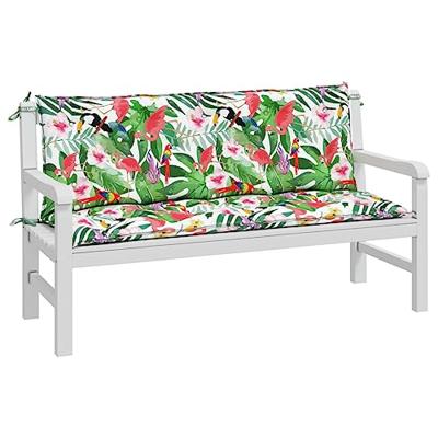 Tuinbankkussens 2 st 150x50x7 cm stof meerkleurig