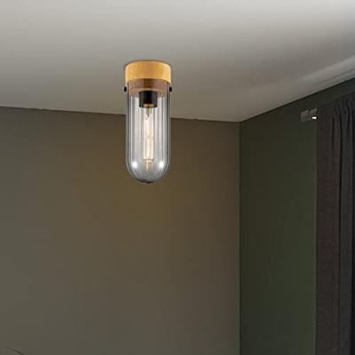 Home sweet home capri plafondlamp klein hout/glas