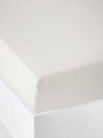 Effen jersey hoeslaken van Oeko-Tex® ecru - thumbnail