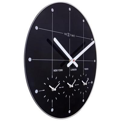 Wandklok 43 cm - Geruisloos - Glas - "Grote Stad"