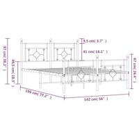Bedframe met hoofd- en voeteneinde metaal zwart 135x190 cm - thumbnail