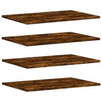 Wandschappen 4 st 60x40x1,5 cm bewerkt hout gerookt eikenkleur - thumbnail