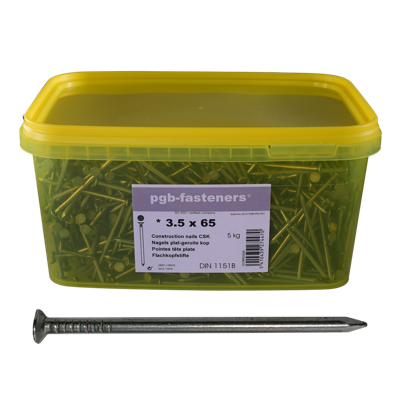 pgb-Europe PGB-FASTENERS | Nagel plat kop D.1151B Ø 3,50x80 (emmer) 000NPK00000350080M