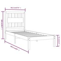 Bedframe massief grenenhout wit 90x190 cm - thumbnail
