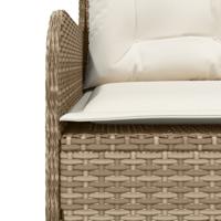 2-delige Loungeset met kussens poly rattan beige - thumbnail