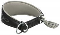 TRIXIE HALSBAND HOND ACTIVE COMFORT VOOR WINDHONDEN LEER ZWART / GRIJS 27-35X5,5 CM - thumbnail