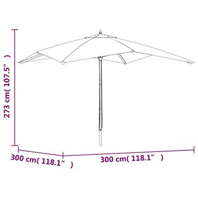 Parasol met houten paal 300x300x273 cm bordeauxrood Parasol met houten paal 300x300x273 cm bordeauxrood