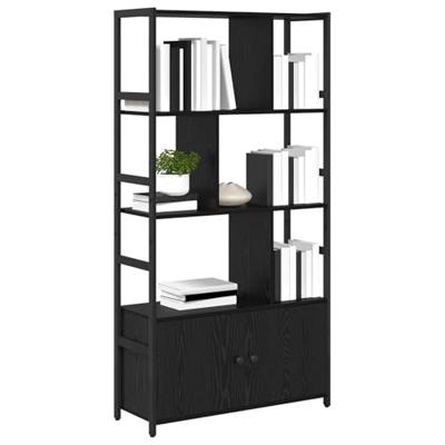 Boekenkast Zwart eiken 80 x 30 x 155,5 cm Bewerkt hout