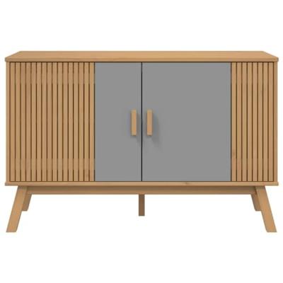 Dressoir OLDEN 114x43x73,5 cm massief grenenhout grijs en bruin