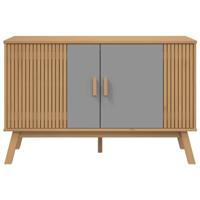 Dressoir OLDEN 114x43x73,5 cm massief grenenhout grijs en bruin - thumbnail
