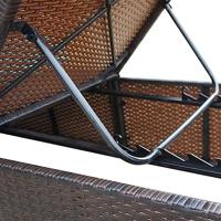 Ligbed 195x60x31 cm poly rattan bruin en crmewit - thumbnail
