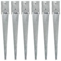 VidaXL Grondpinnen 6 st 10x10x76 cm gegalvaniseerd staal zilverkleurig - thumbnail