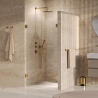 Brauer Void - Pendeldeuren - Helder Glas - 100 x 200 cm - incl. Glascoating - PVD Goud Geborsteld - thumbnail