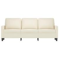 Driezitsbank 180 cm fluweel crmekleurig - thumbnail