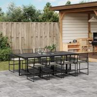 9-delige Tuinset poly rattan zwart - thumbnail