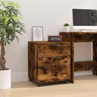 Dossierkast verrijdbaar 45x38x54 cm bewerkt hout gerookt eiken - thumbnail