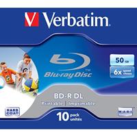 Verbatim BD-R DL 50GB 6X Wide Printable 10pk - Lege Blu-Ray Discs (Jewelcase) - thumbnail