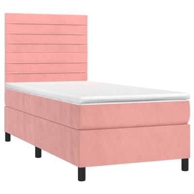 Boxspring met matras fluweel roze 90x190 cm