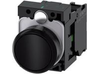 Siemens 3SU1100-0AB10-1BA0 Druktoets Kunststof frontring, Bedieningsknop vlak Zwart 1 stuk(s) - thumbnail