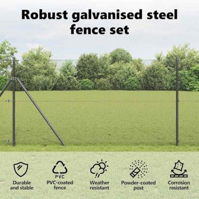 VidaXL Afrasteringspaal grijs 10 x 1 m (12 x 12 mm gaas) staal