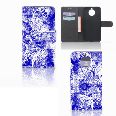 Telefoonhoesje met Naam Motorola Moto G5S Plus Angel Skull Blauw Telefoonhoesje met Naam Motorola Moto G5S Plus Angel Skull Blauw