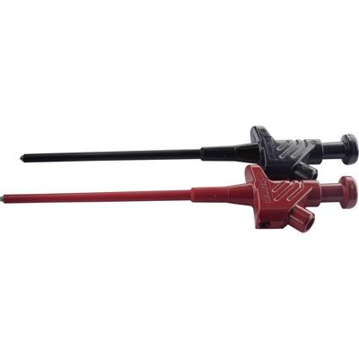 SKS Hirschmann Kleps 30 Set Fijn-krokodilklem Steekaansluiting 4 mm Ohne Messkategorie Zwart, Rood