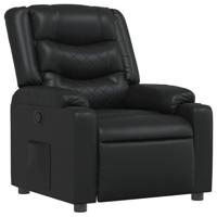 Fauteuil verstelbaar kunstleer zwart - thumbnail