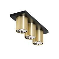 QAZQA Moderne plafondspot zwart met goud 3-lichts - Tubo - thumbnail