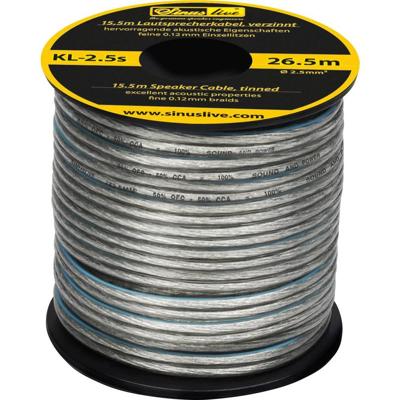 Sinuslive KL-2,5S Luidsprekerkabel 1 x 2.5 mm² Zilver 15.5 m