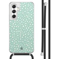 Samsung Galaxy A54 hoesje met koord - Mint dots - thumbnail