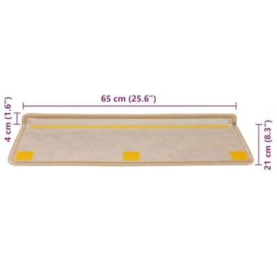 Trapmatten zelfklevend 30 st sisal-look 65x21x4 cm lichtbeige