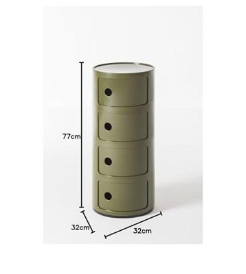 Kartell Componibili Kast - 4 Modules - Mosgroen Kartell Componibili Kast - 4 Modules - Mosgroen