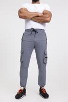 Zayne Milano - Heren Joggingbroek - Zakken Op De Zijkant Met Rits - Grijs - Stijlvol - thumbnail