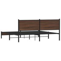 Bedframe zonder matras metaal bruin eikenkleur 180x200 cm - thumbnail