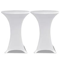 VidaXL Statafelhoes stretch ø80cm wit (2 stuks) - thumbnail